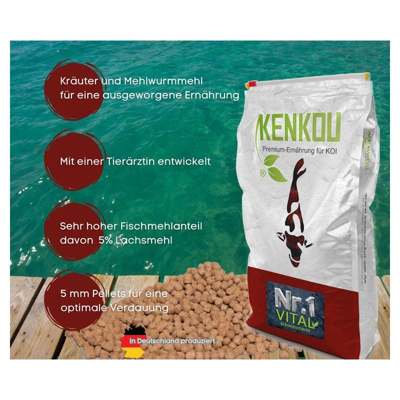 KENKOU® Nr.1 - VITAL - Koifutter 5mm schwimmend - Niederrhein Koi - Koifutter & Teichpflege